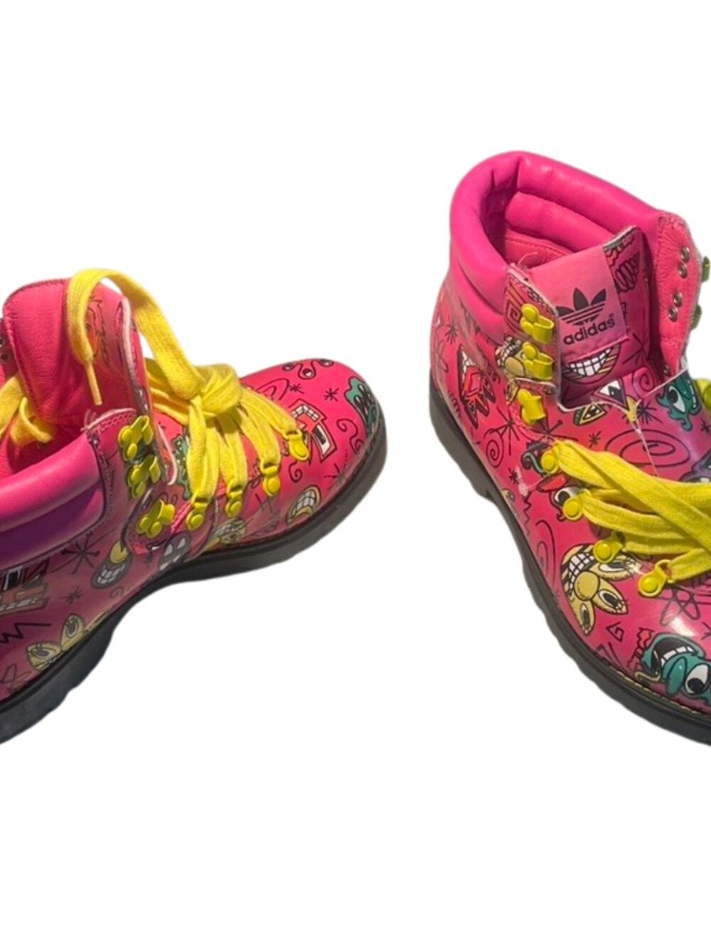Rare Adidas x Jeremy Scott x Kenny Scharf "Face" Hiking Boots - Pink